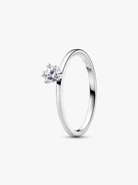 Pandora FINAL SALE - Nova Sterling Silver Off-set Lab-grown Diamond Ring